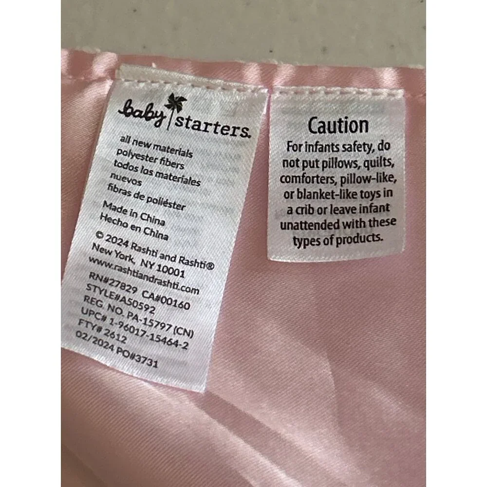 Baby Starters Pink Bunny Security Blanket Lovey Plush "Little Blossom" - Picture 4 of 7